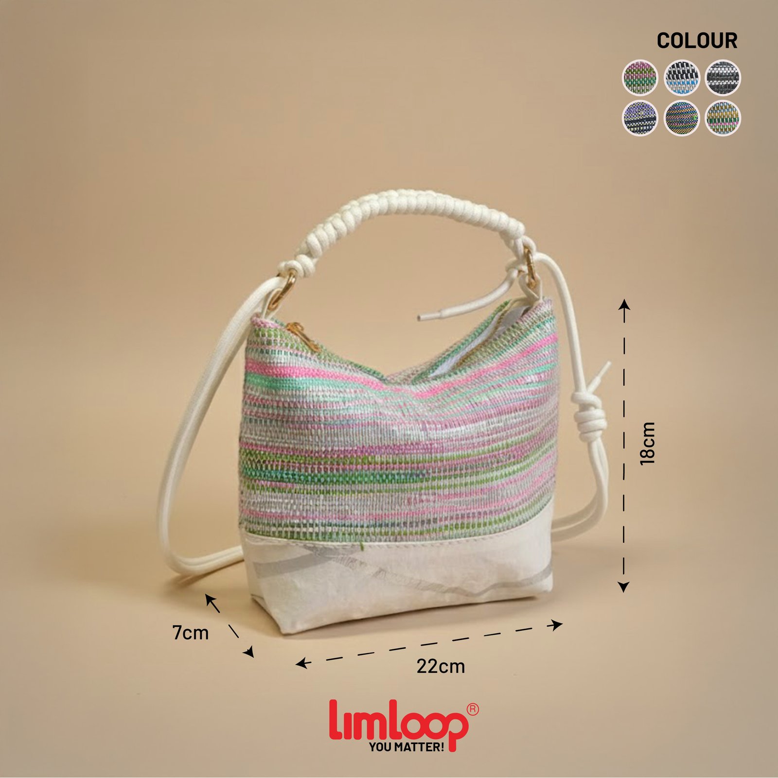 túi mini woven tạo nên từ vật liệu tái chế đặc biệt