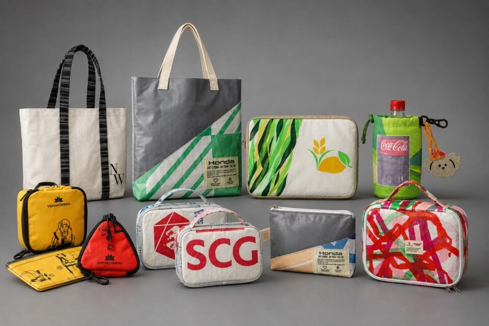 Bộ sưu tập quà tặng doanh nghiệp eco Limloop: túi tote, ví và túi phụ kiện